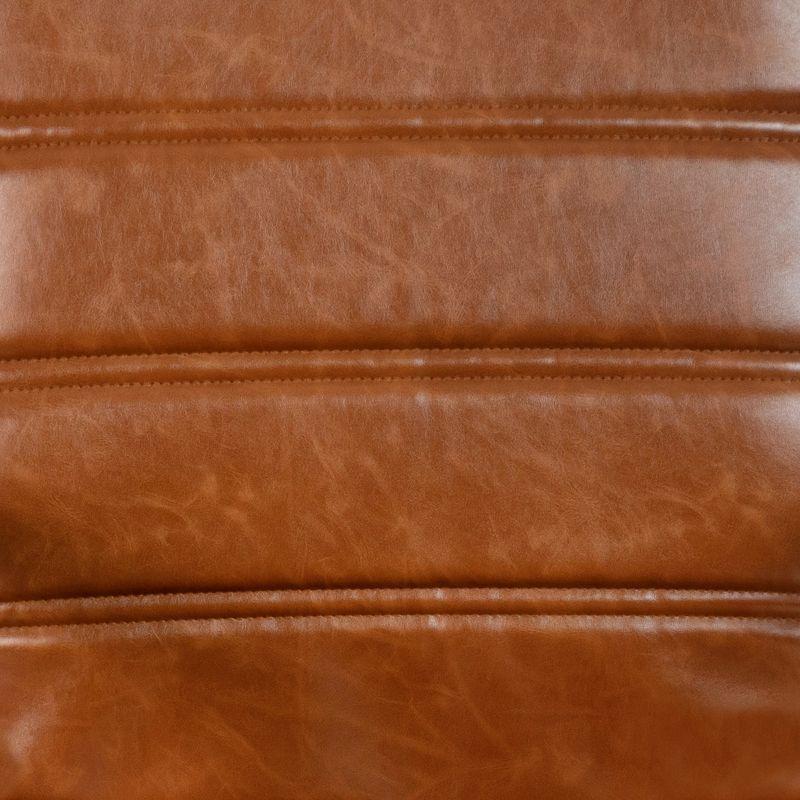 Milano Brown Faux Leather Mid-Back Office Chair with Black Frame