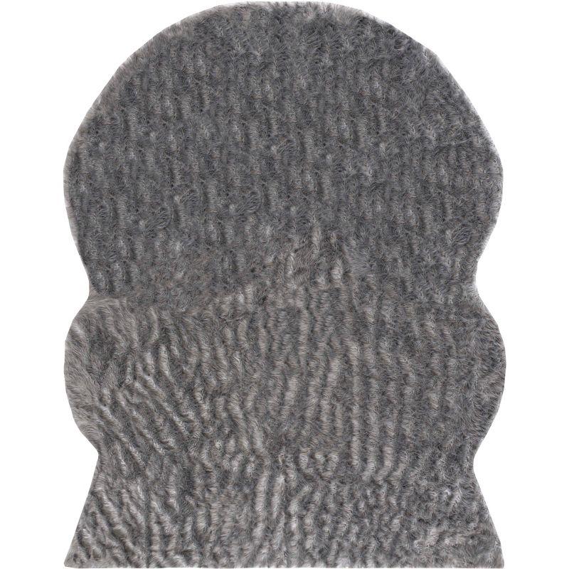 Faux Sheep Skin FSS118 Power Loomed Area Rug - Dark Grey - 8'x10' - Safavieh.