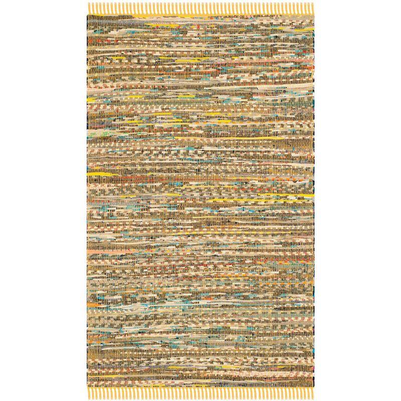 Rag Rug RAR121 Hand Woven Indoor Accent Rug - Yellow/Multi - 3'x5' - Safavieh.