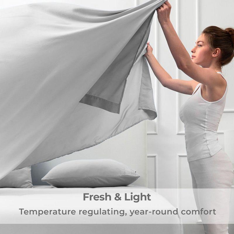 Mellanni Brushed Microfiber Sheet Set, Queen, Light Gray, 4 Piece