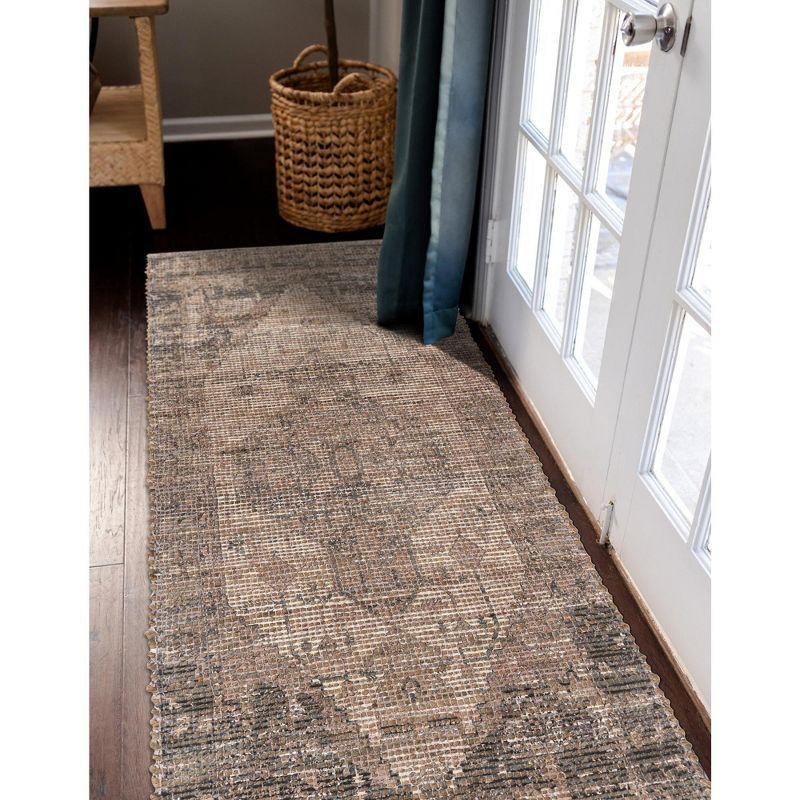 Unique Loom 2' 2 x 6' 1 Chenille Jute  Runner Rug