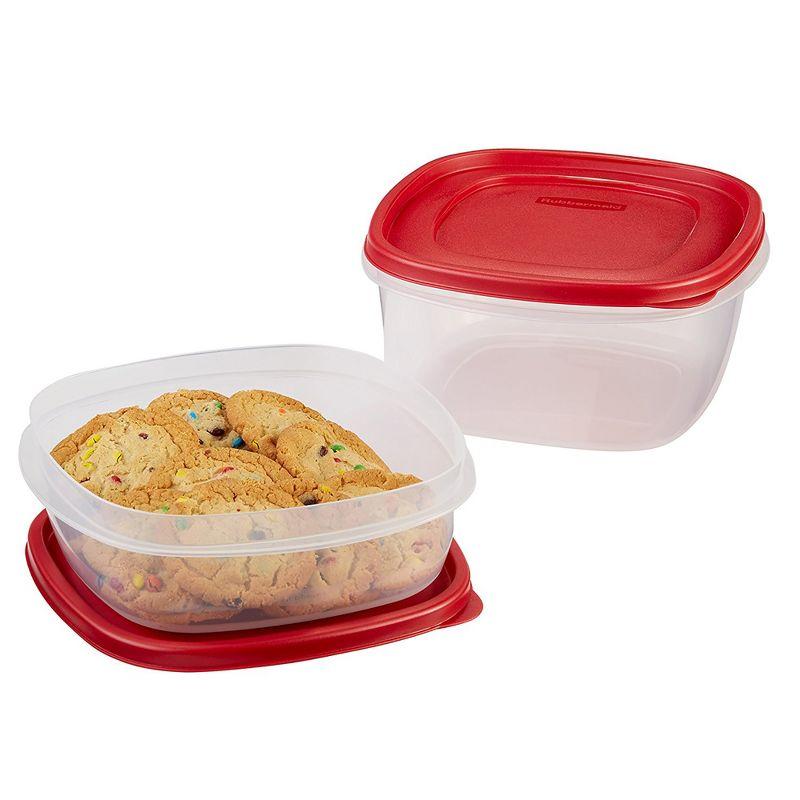Rubbermaid 4pc Easy Find Lids Food Storage Containers Red: BPA-Free, Stackable, Microwave & Freezer Safe, 14 & 9 Cup