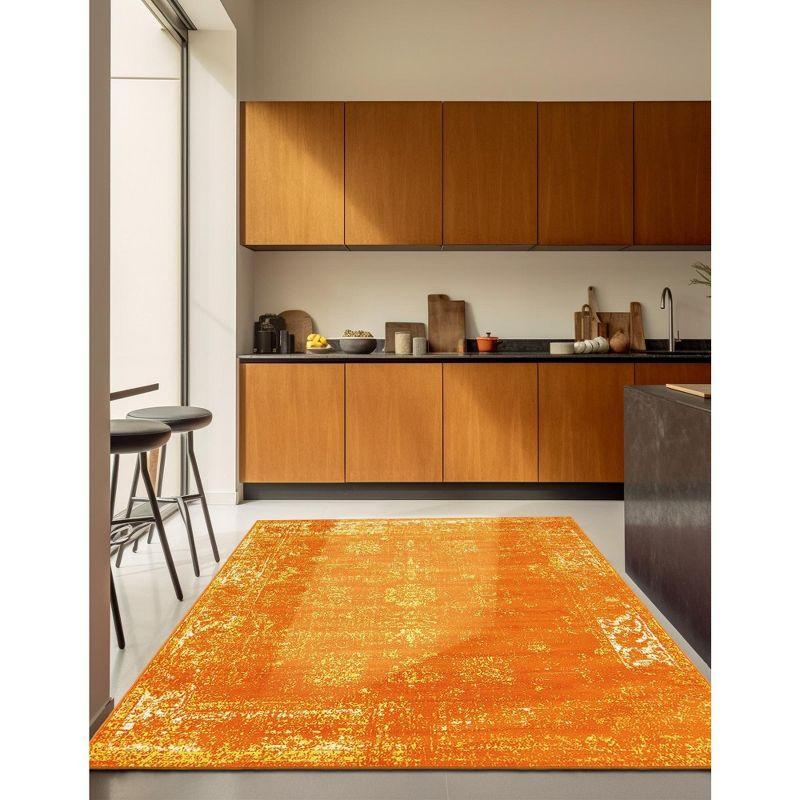 Unique Loom 6' 0 x 6' 0 Sofia Casino Orange Area Rug