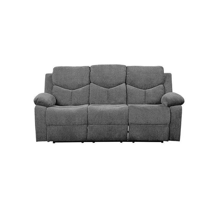 82" Kalen Sofa Gray Chenille - Acme Furniture: Upholstered Recliner, Includes 2 Accent Pillows