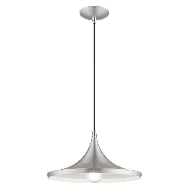 Livex Lighting Metal Shade 1 - Light Chandelier in  Brushed Aluminum