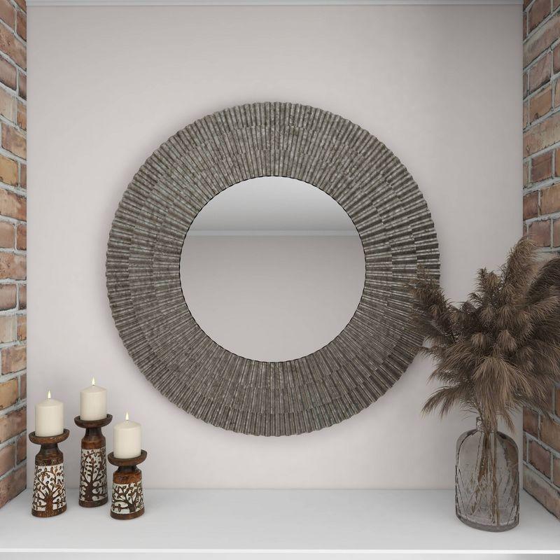 Farmhouse Metal Wall Mirror Gray - Olivia & May