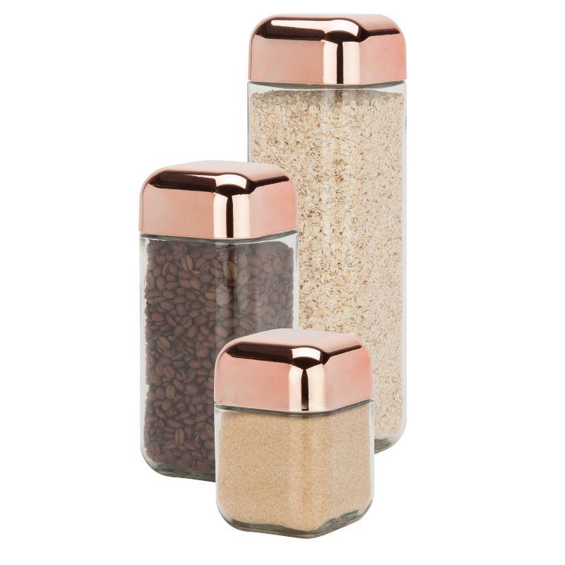 Honey-Can-Do 3pc Square Storage Jar Set