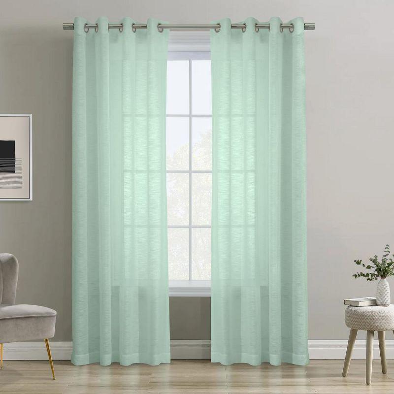 Habitat Boucle Sheer Premium Stylish and Functional Grommet Curtain Panel Surf Spray