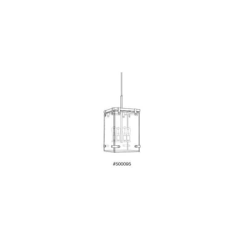 Progress Lighting Glayse 4-Light Pendant, Antique Bronze, Beveled Glass Shade