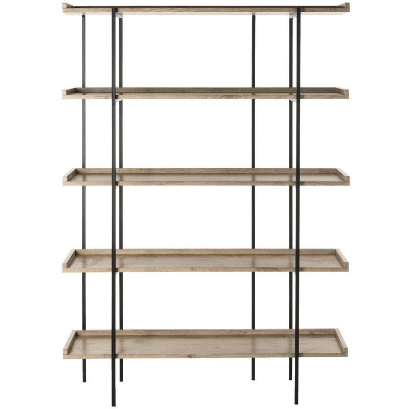 Cecilia Black and Oak 5-Tier Wood Etagere