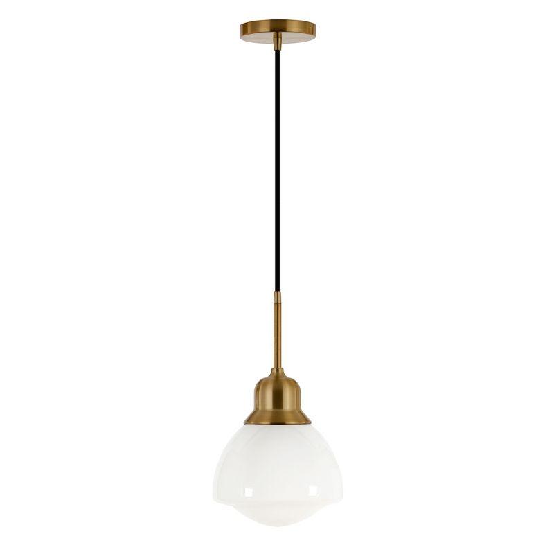 Contemporary Brass and Glass Globe Pendant Light