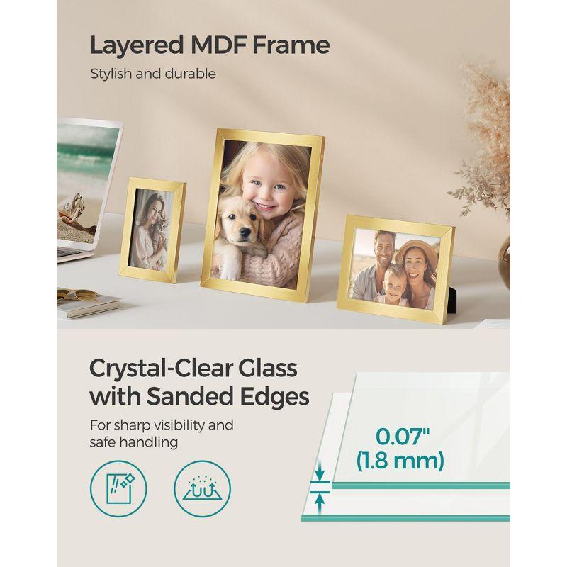 Picture Frames, Collage Picture Frames Set of 10, Two 8x10, Four 5x7, Four 4x6, Photo Frame for Wall Gallery Decor, Table Display, Glass, Pale Gold