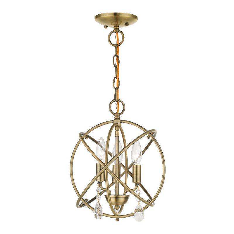 Livex Lighting Aria 3 - Light Chandelier in  Antique Brass