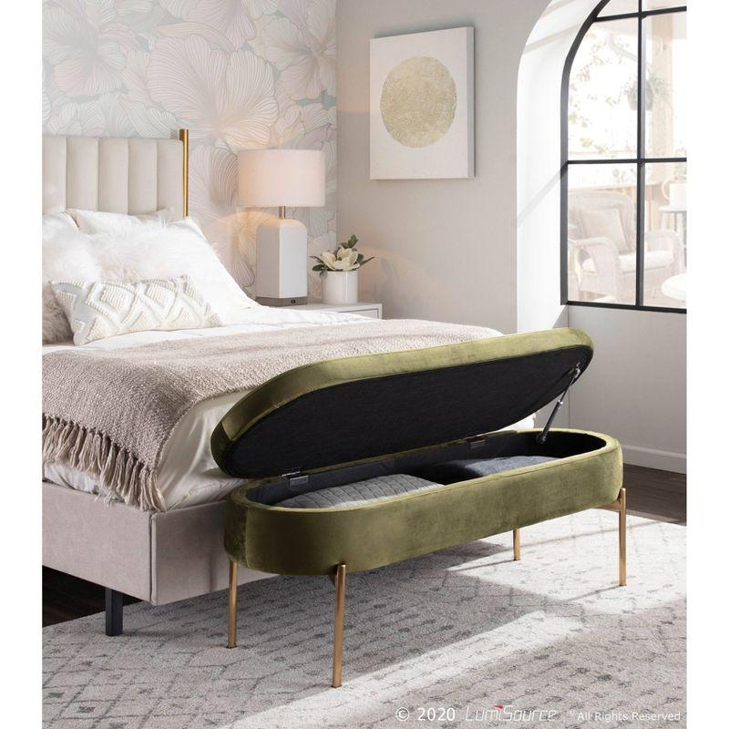 Velvet Upholstered Storage Bench