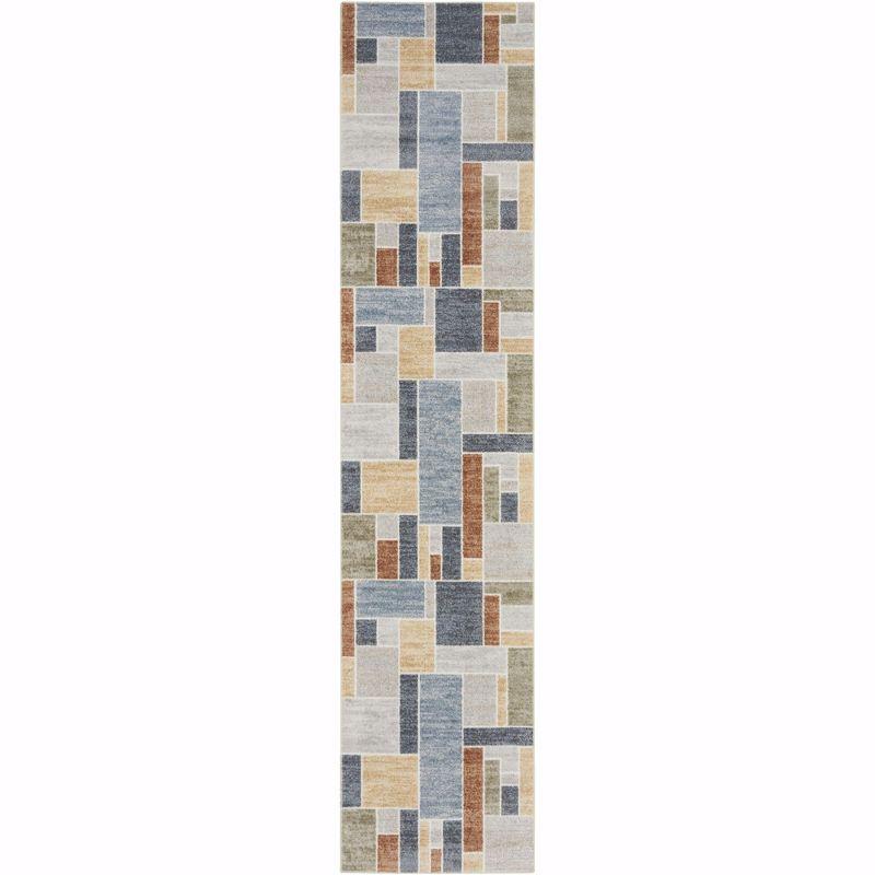 Nourison Astra Machine Washable 2'2" x 10' Multicolor Contemporary Indoor Bathroom, Kitchen Runner Rug