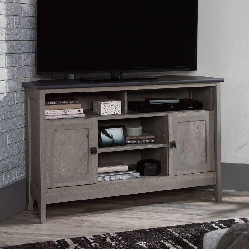 Mystic Oak Corner TV Stand with Cabinets for 50" TVs