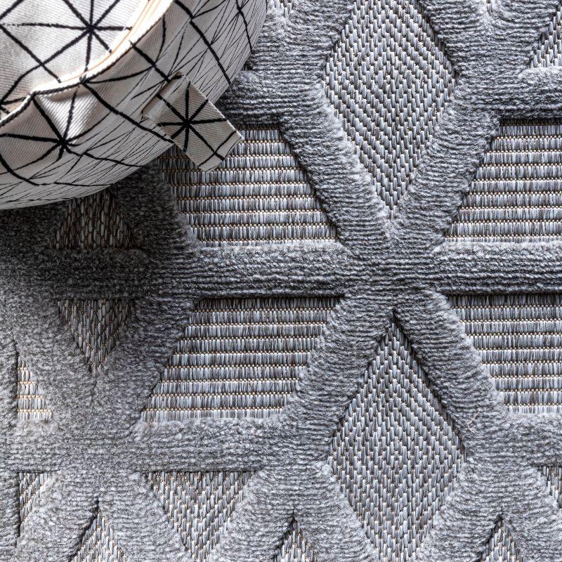 Talaia Neutral Geometric Indoor/Outdoor Area Rug - JONATHAN Y