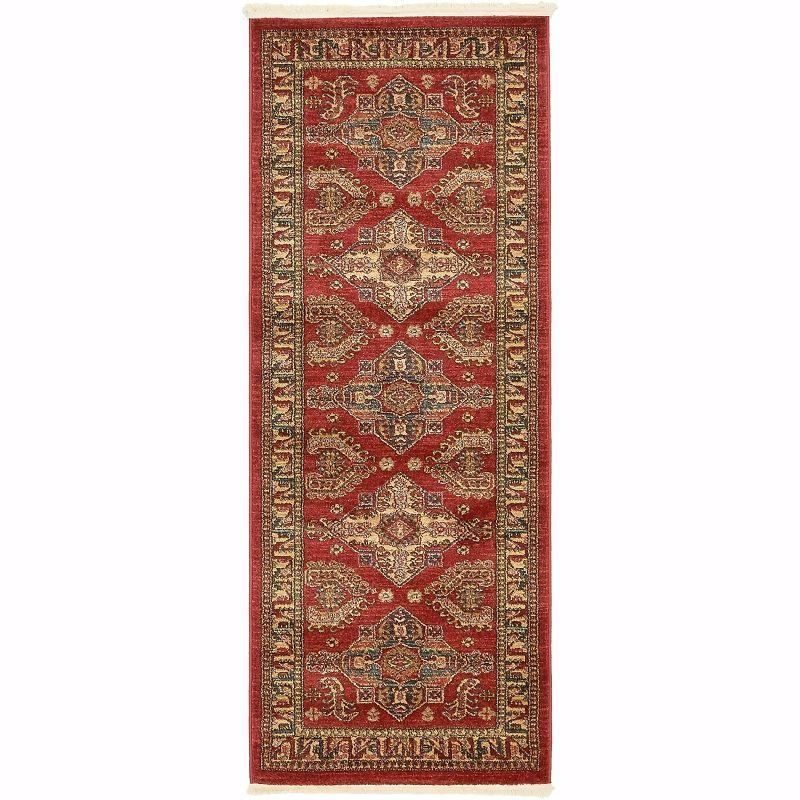 Unique Loom 2' 7 x 7' 1 Runner Red Sahand Philip Area Rug