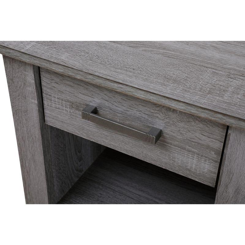 Passion Furniture Lennox 1-Drawer Gray Nightstand (24 in. H x 21 in. W x 18 in. D)