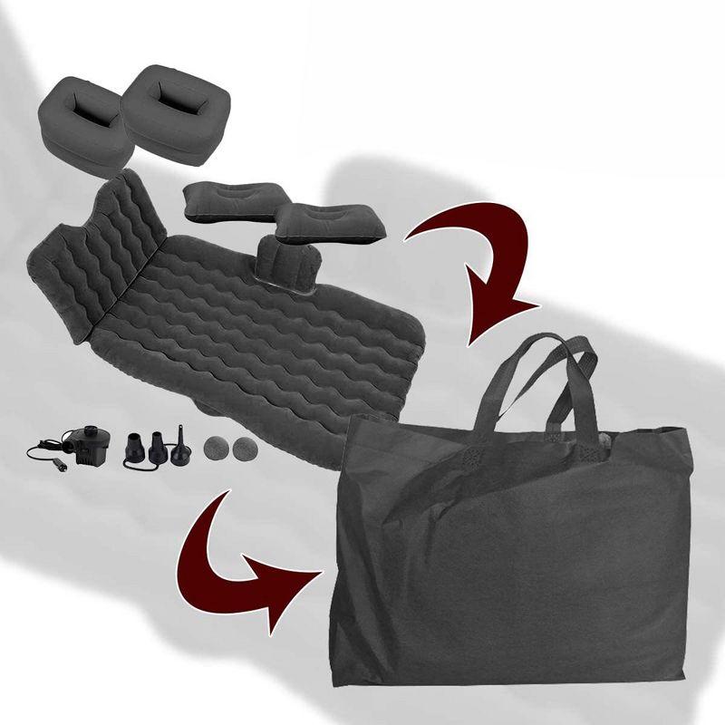 Zone Tech Car Travel Inflatable Air Mattress for the Back Seat With Pump Long Blow Up Camping Bed  Universal For Car ,SUV or Truck