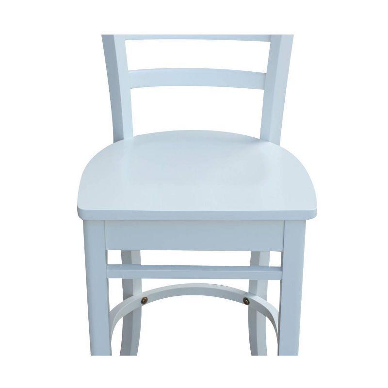 Emily Solid Wood White Counter Height Barstool 41"