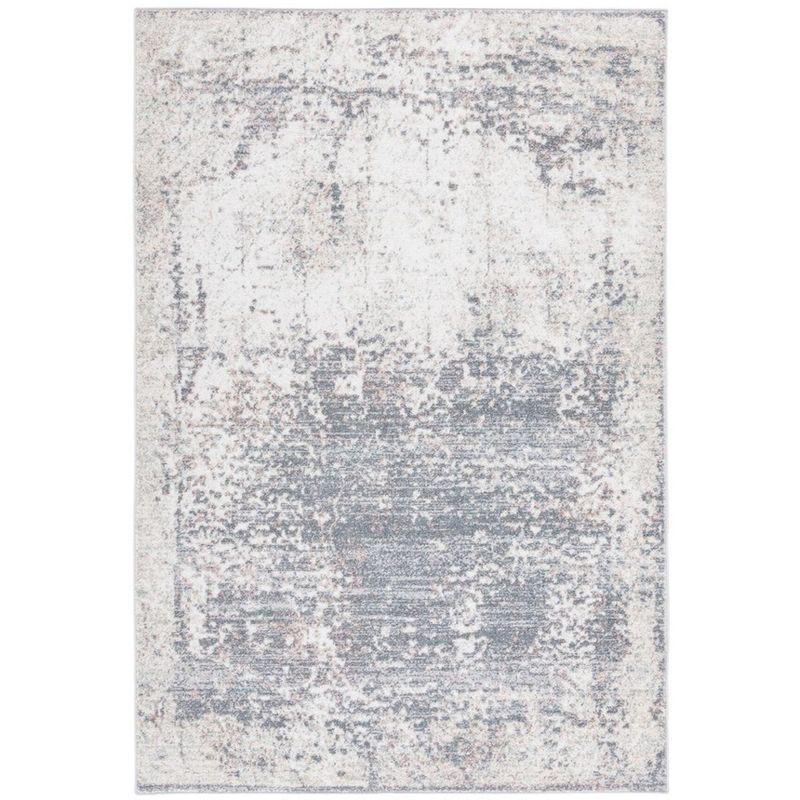 Amsterdam Gray and Beige Synthetic Area Rug