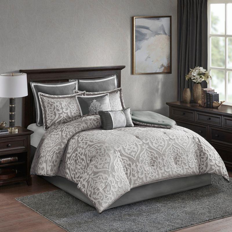 Madison Park Odette Jacquard 8 Piece Comforter Set