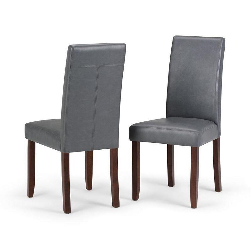 Elegant Dove Grey Linen Upholstered Parsons Dining Chair