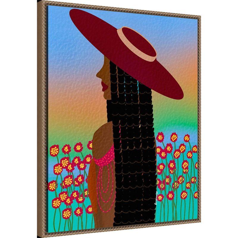 Amanti Art 23"x28" Lola Lady by Lorintheory Framed Canvas Wall Art Print Bronze : Modern Style, Polystyrene Frame, Lithograph Medium