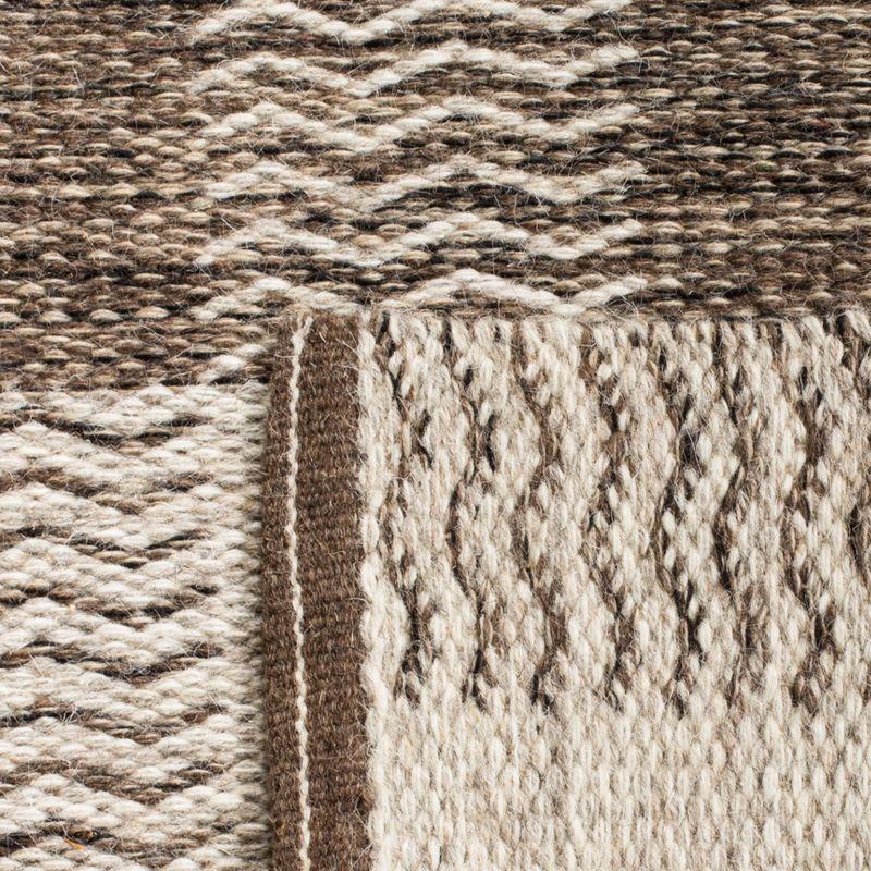 Gray and Brown Handmade Wool 8' x 10' Reversible Area Rug