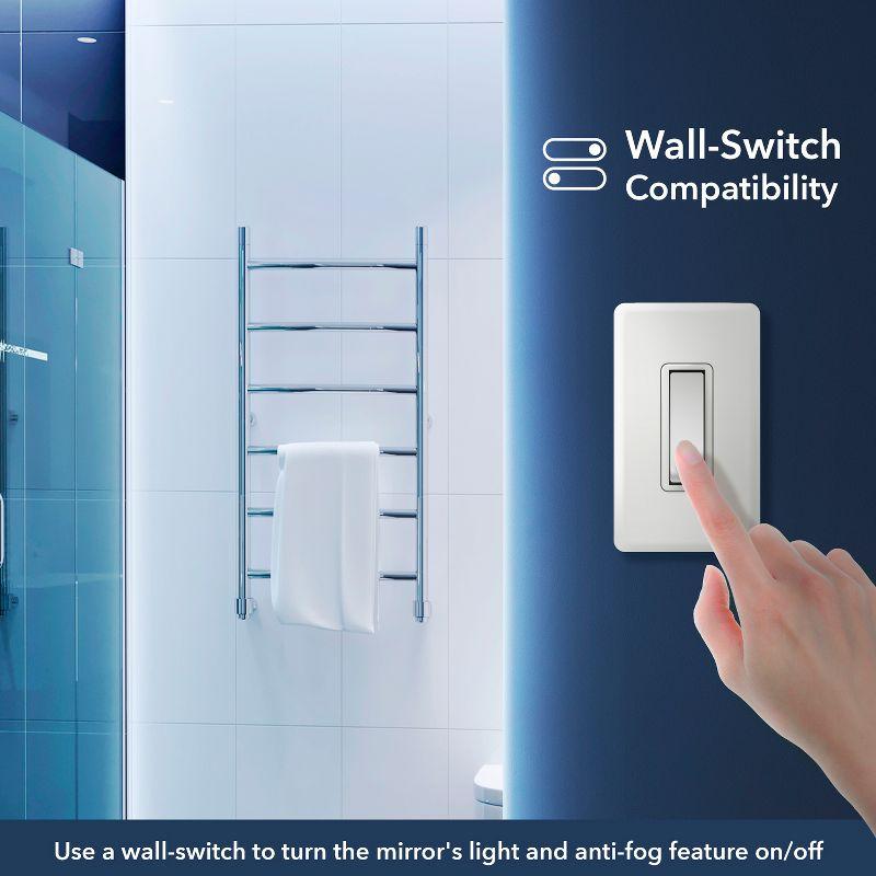 Nora 38" x 26" Rectangular Frameless Anti-Fog Aluminum Back-lit Tri-color LED Bathroom Vanity Mirror with Smart Touch Control - JONATHAN Y