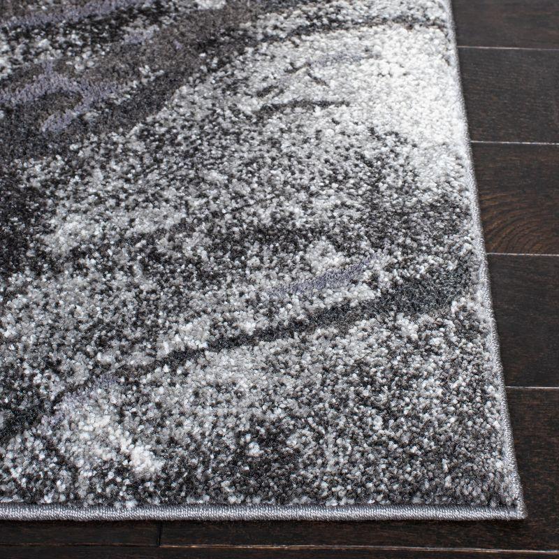 Pacific Gray Marble Design Synthetic Runner Rug