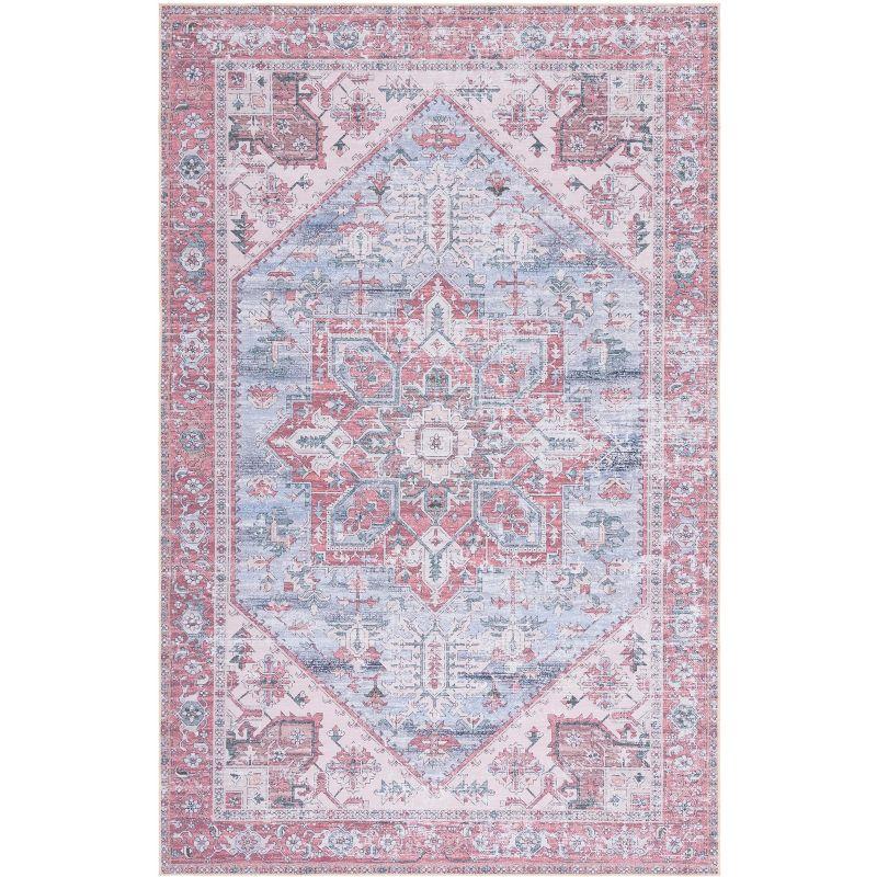 Tucson Vintage Persian TSN102 Power Loomed Machine Washable Skid-Resistant Indoor Area Rug - Grey Blue/Rust - 8'x10' - Safavieh