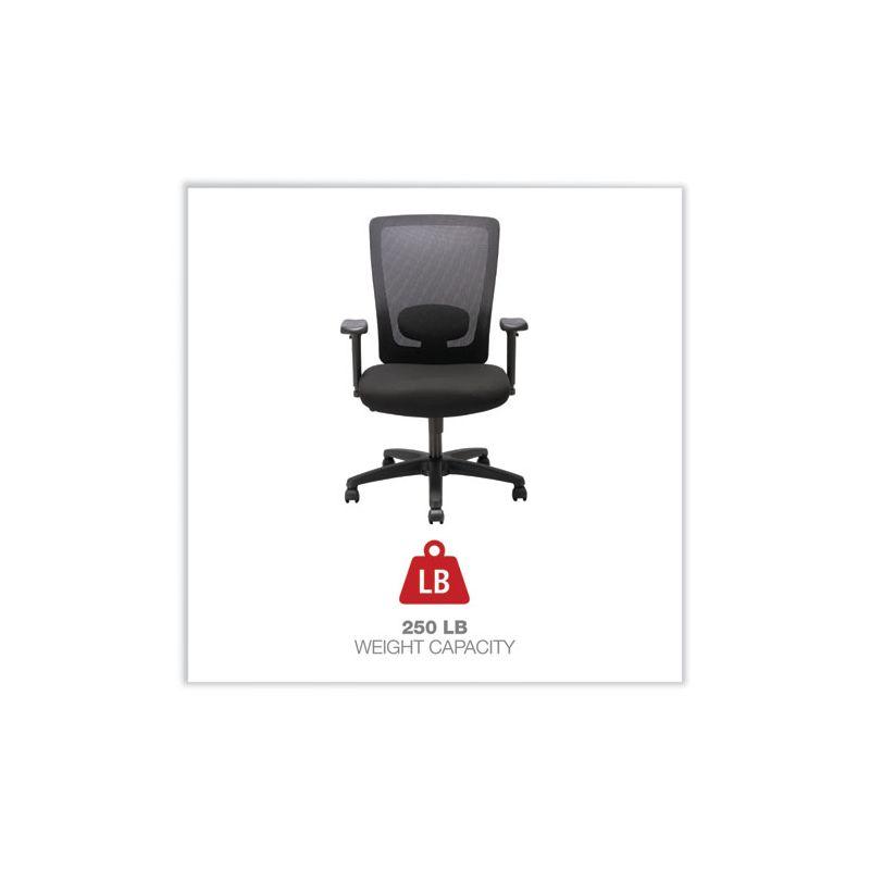 Executive High-Back Black Mesh & Fabric Swivel Chair with Adjustable Arms