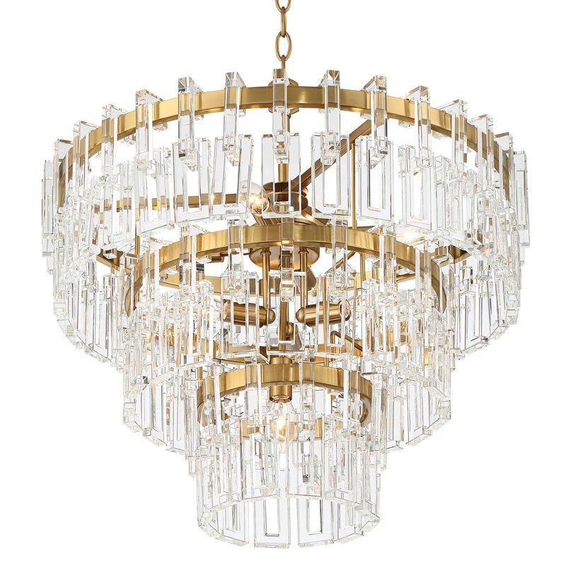 Vienna Full Spectrum Luxum Burnished Brass Chandelier 23 1/2" Wide Modern Tiered Crystal 8-Light Fixture for Dining Room House Foyer Kitchen Island