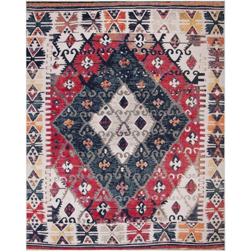 Montage MTG236 Power Loomed Indoor/Outdoor Area Rug - Rust/Multi - 8'x10' - Safavieh.