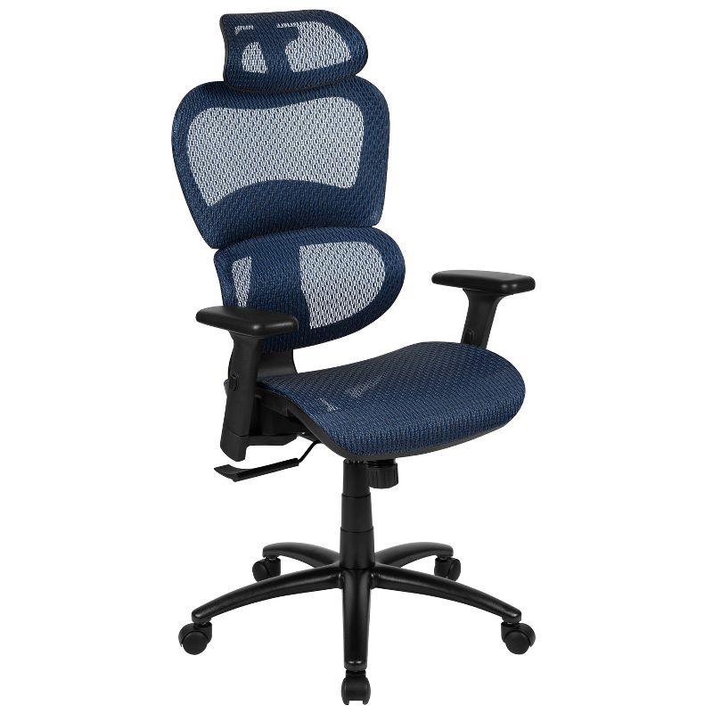 Flash Furniture Ergonomic Mesh Office Chair with 2-to-1 Synchro-Tilt, Adjustable Headrest, Lumbar Support, and Adjustable Pivot Arms