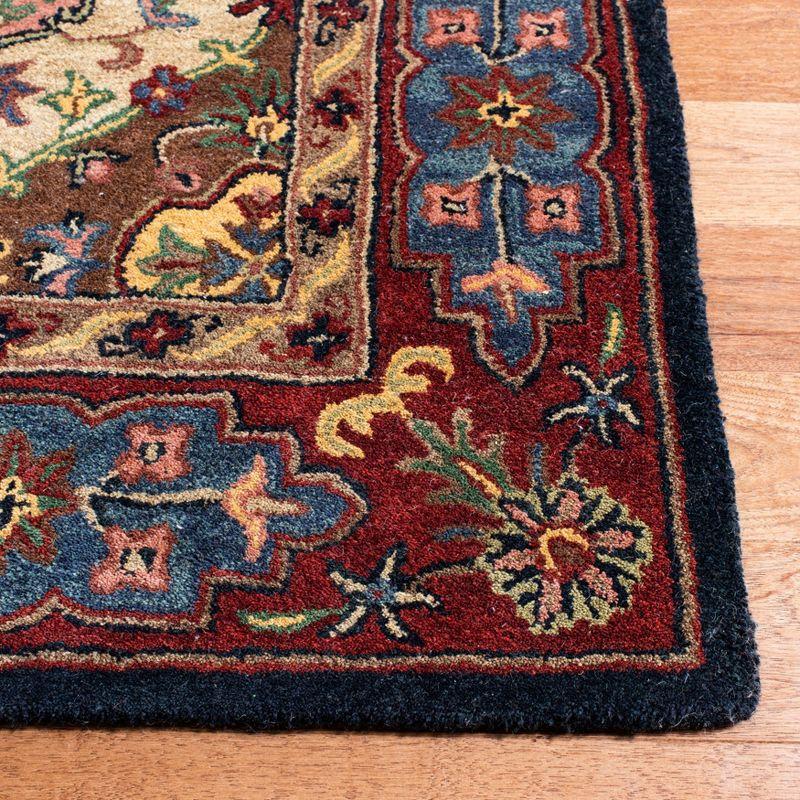 Heritage Red Multicolor Hand-Tufted Wool Square Rug