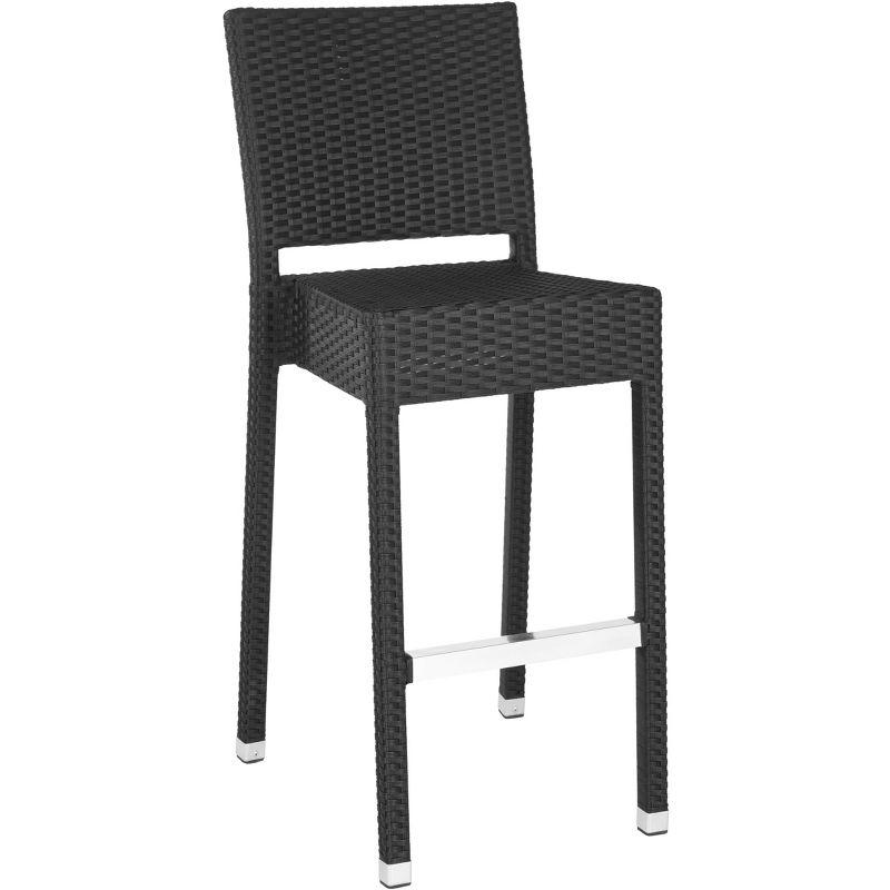 Bethel Stackable Barstool - Indoor/Outdoor - FOX5201 - Black - Safavieh