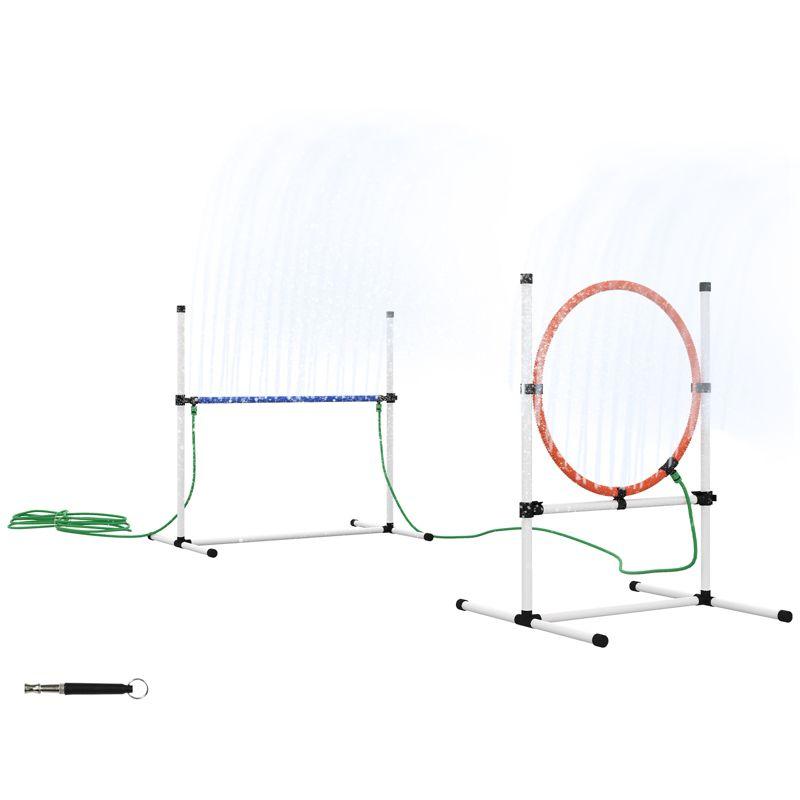 Adjustable Dog Agility Training Set with Jump Ring and Hurdle