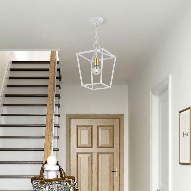 Livex Lighting Devonshire 1 - Light Pendant in  White/Satin Brass