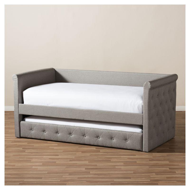 Twin Alena Modern And Contemporary Fabric Daybed with Trundle - Baxton Studio