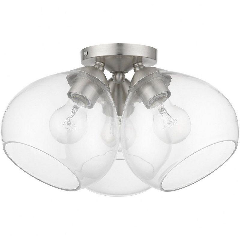 Livex Lighting Catania 3 - Light Semi-Flush Mount in  Brushed Nickel