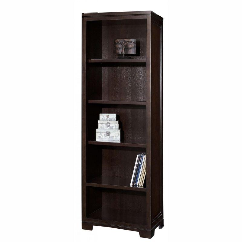 Mocha Finish Adjustable 5-Cube Wood Bookcase