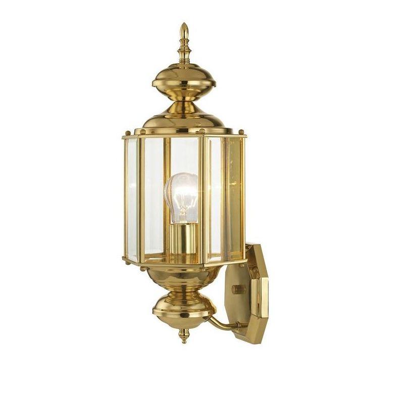 Livex Lighting Outdoor Basics 1 - Light Wall Light in  Polished Brass