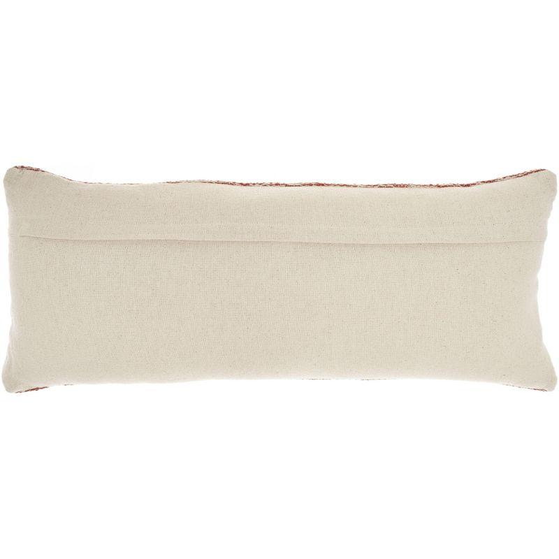 Mina Victory Life Styles Woven Cotton Solid 12" x 30" Indoor Throw Pillow Rust