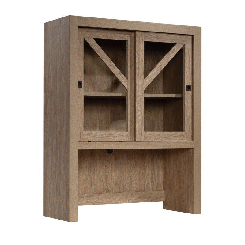 Brushed Oak China Cabinet with Safety-Tempered Glass Doors