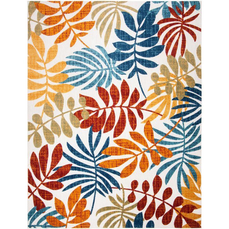 Cabana CBN814 Power Loomed Indoor/Outdoor Area Rug - Creme/Red - 8'x10' - Safavieh.