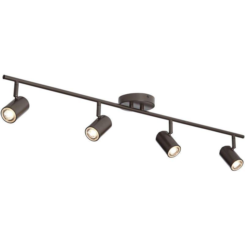 Pro Track Vester 4-Head 8.5 Watt LED Ceiling Track Light Fixture Kit GU10 Spot Light Dimmable Brown Bronze Finish Modern Kitchen Bathroom 40" Wide