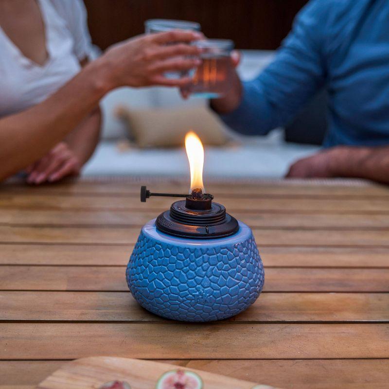 TIKI® Brand Adjustable Flame 6 Inch Stone Table Torch Blue